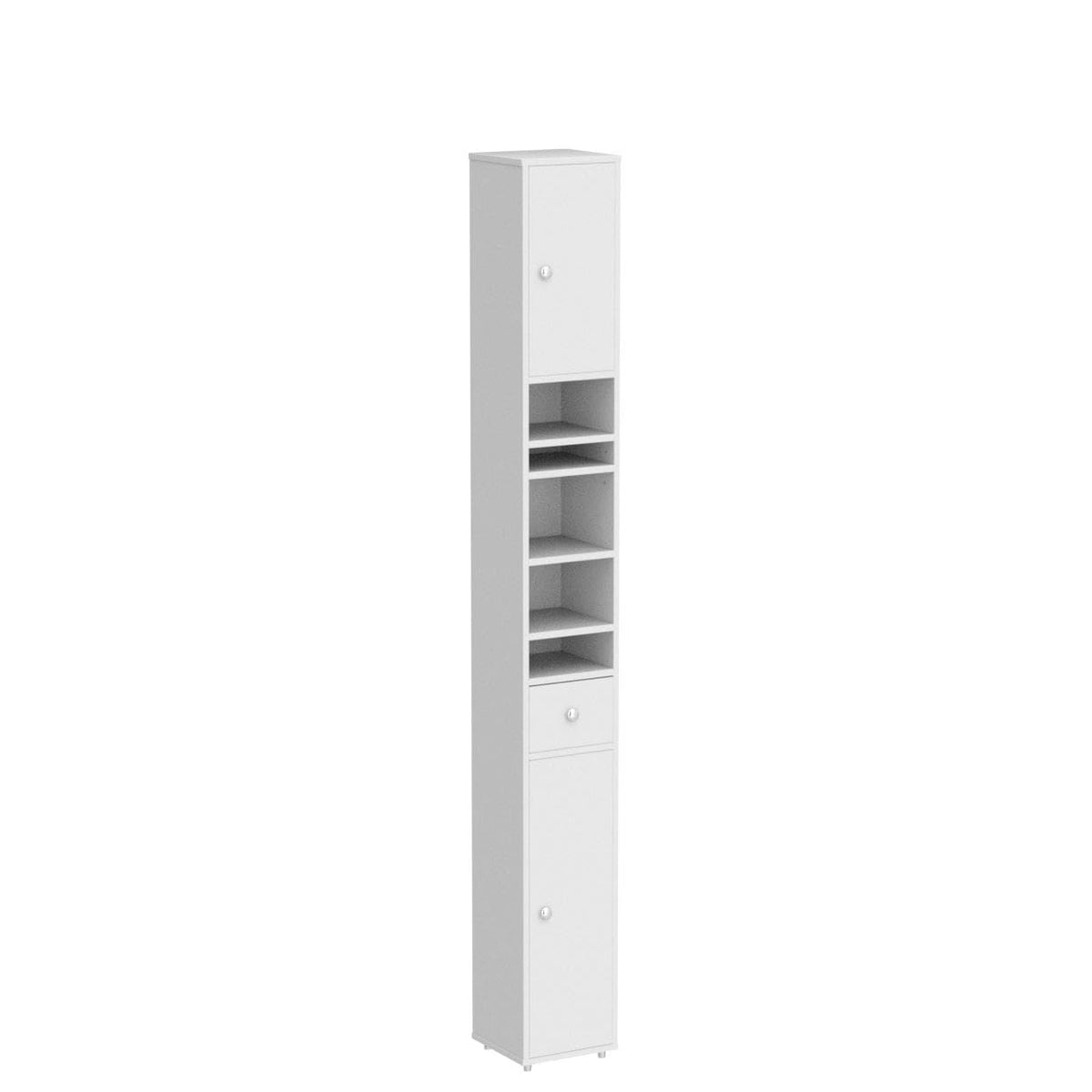 Narrow White Bathroom Storage Cabinet M3641