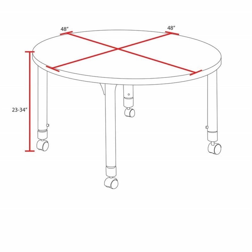 48" Round Mobile Table with 4 Navy Blue Chairs R71126