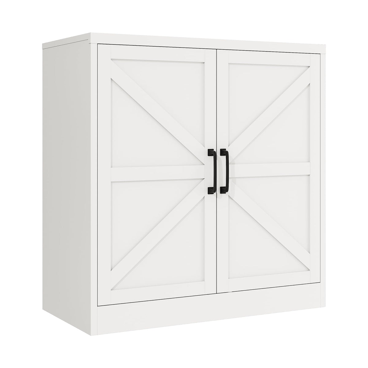White 36" Metal Storage Cabinet with Doors and 2 Adjustable Shelves Q44328