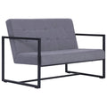 Light Gray Fabric 2 Seater Loveseat Sofa with Steel Legs I87171