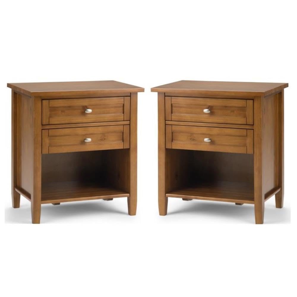 2-Piece Wood 24" Bedside Nightstand Table Set S4629