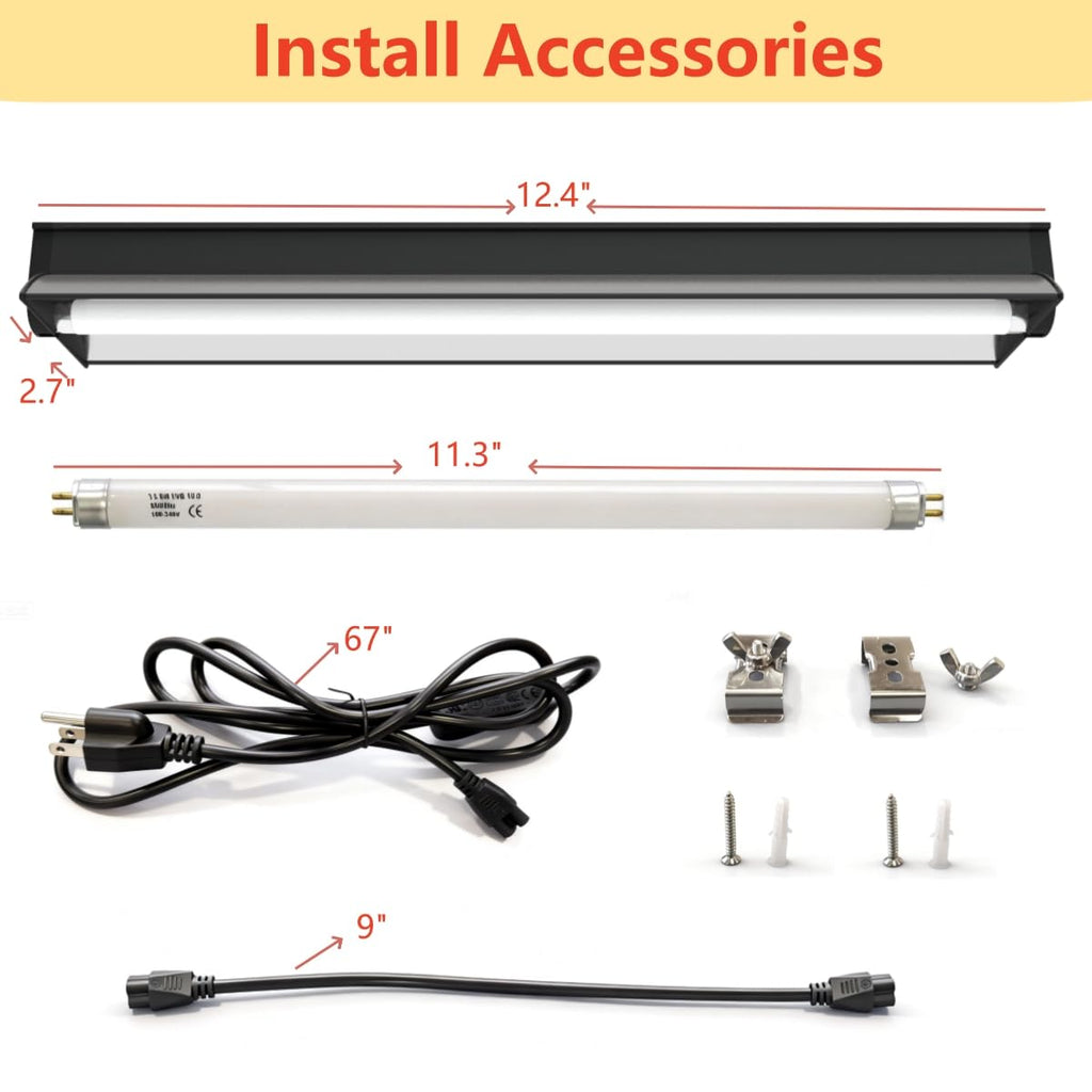 8W T5 UVB UVA Reptile Light Fixture and Bulb Kit W356