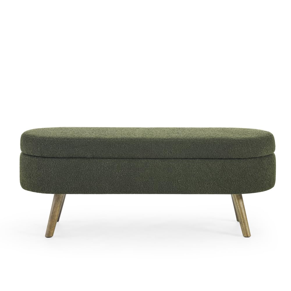 Oval Storage Bench with Rubber Wood Legs Z5398