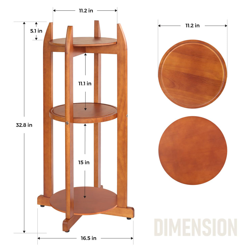 Solid Wood Water Dispenser Floor Stand with 3 Shelves A509891