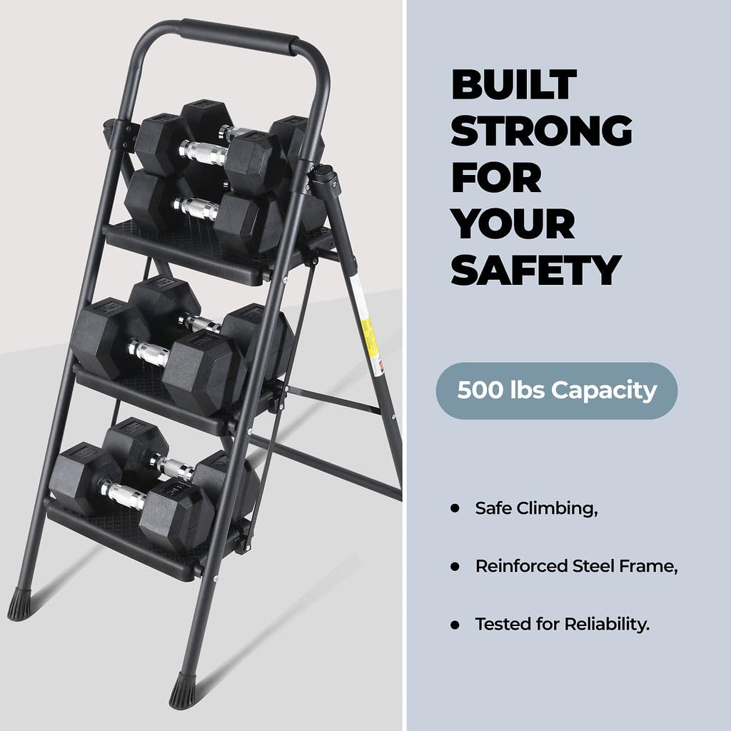 Folding Step Ladder with Anti-Slip Pedal W130