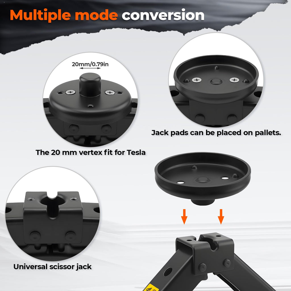 3-Ton Scissor Jack Kit with Rubber Jack Pads V44884