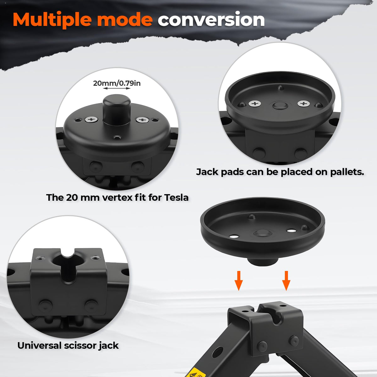 3-Ton Scissor Jack Kit with Rubber Jack Pads V44884