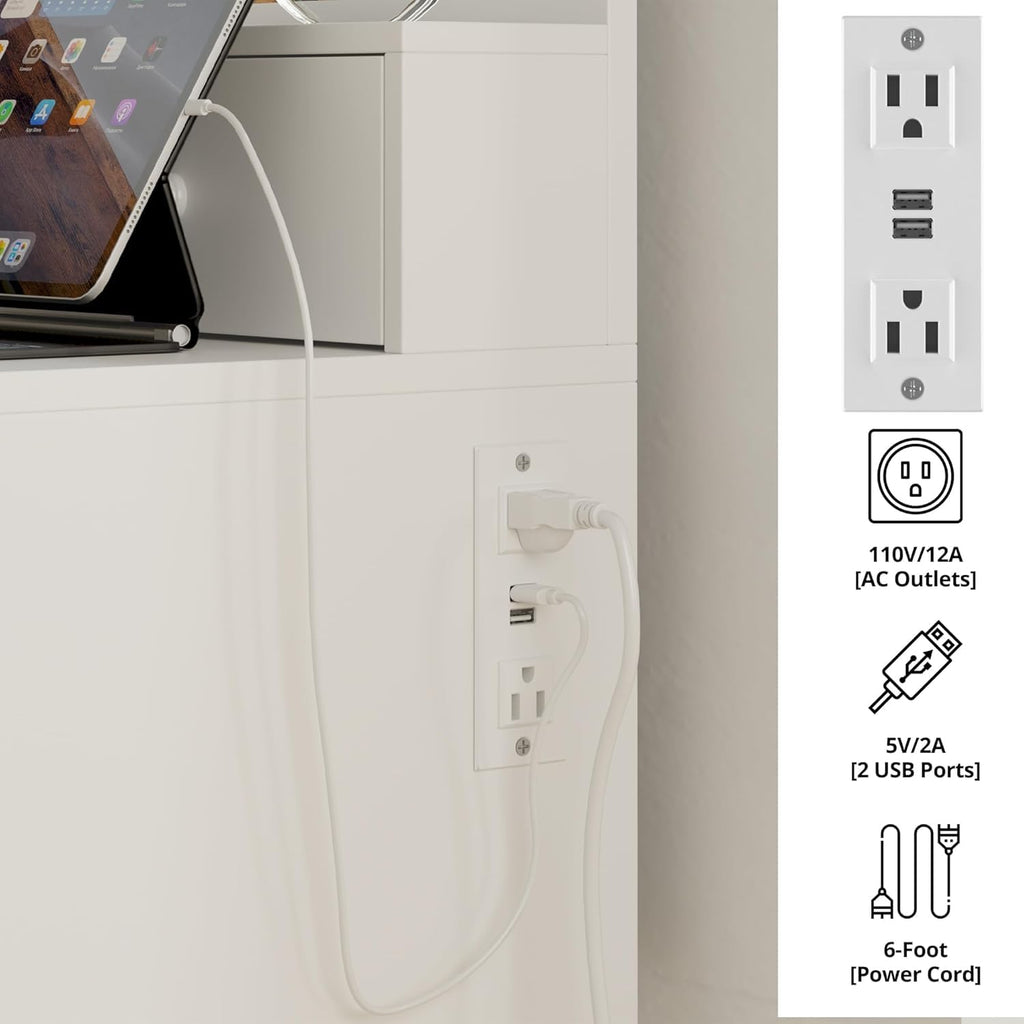 Vanity Desk with Charging Station L140