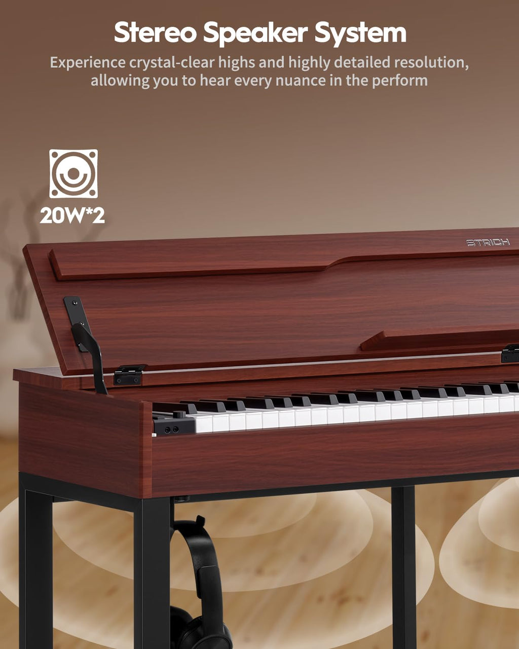 88 Keys Hammer-Action Fully Weighted Digital Piano with Furniture Stand B4370