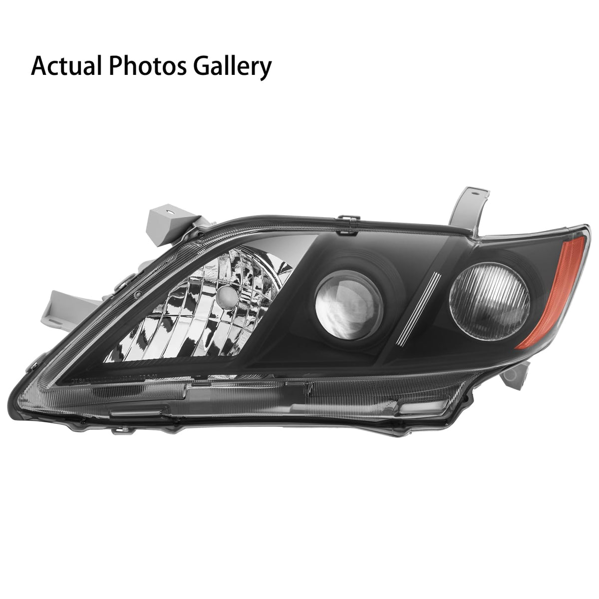 2PCS Black Housing Clear Lens Headlight Assembly Set T909