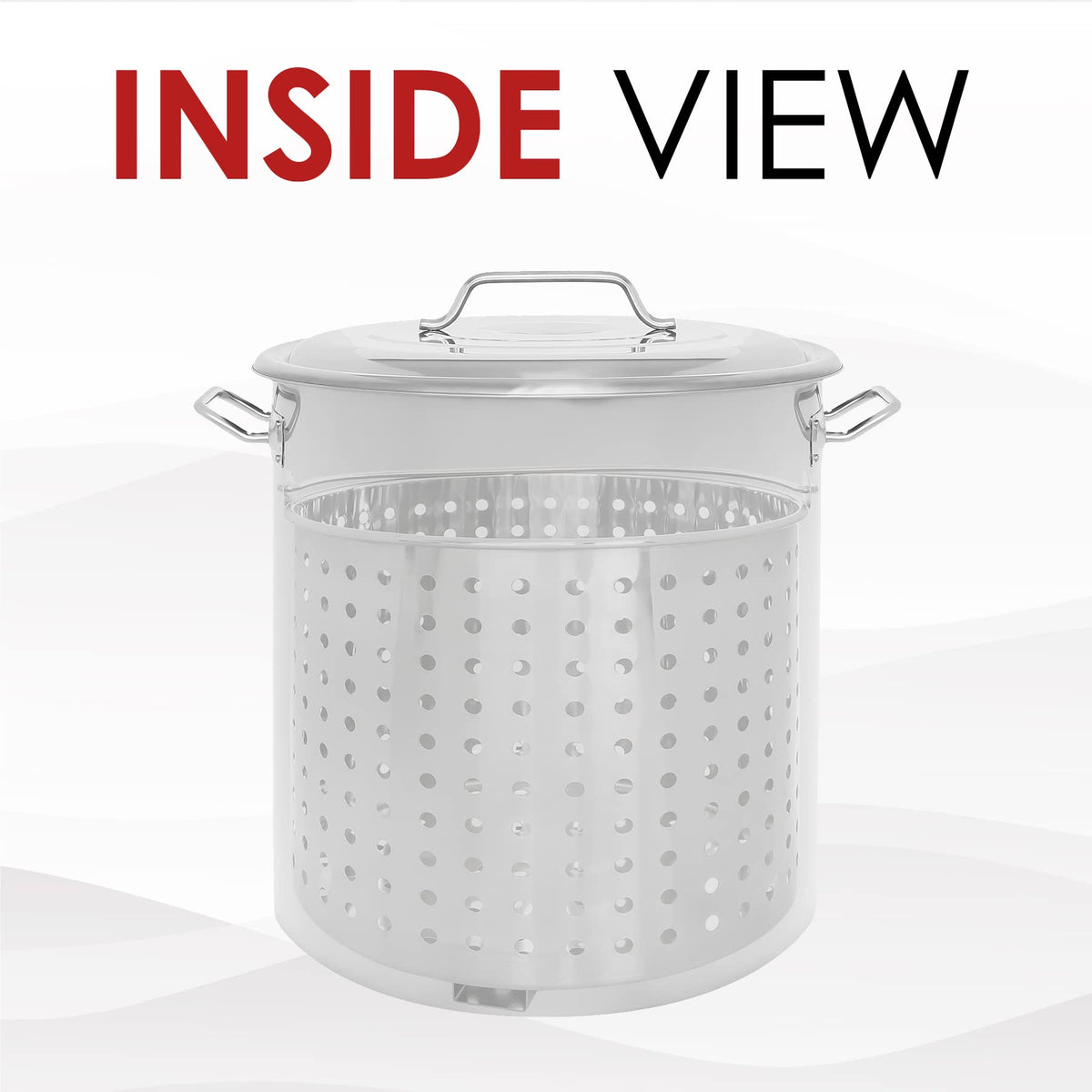 Stainless Steel Stock Pot with Steamer Basket 40 Quart Z904