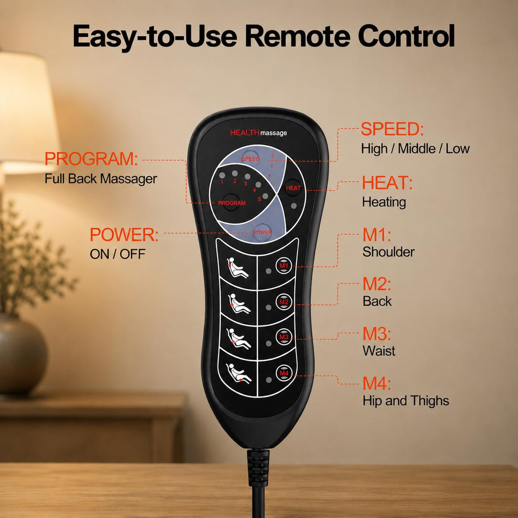 Vibration Back Massager with Heat and 8 Vibration R63951