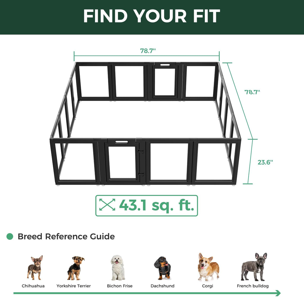 Clear Acrylic 24" H 16 Panels Dog Playpen L74139