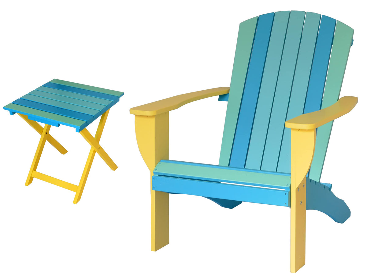 Solid Cedar Adirondack Chair with Folding Table N151