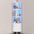 White 5-Tier Corner Cabinet with Doors F118