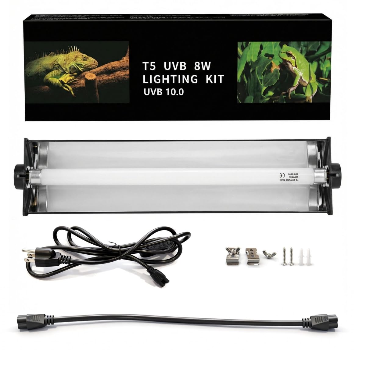 8W T5 UVB UVA Reptile Light Fixture and Bulb Kit W356
