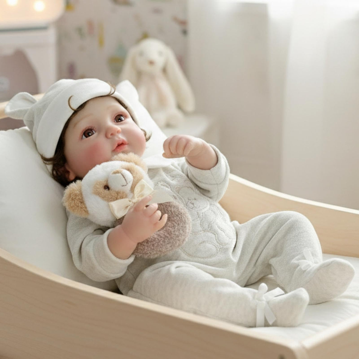 20-Inch Realistic Reborn Baby Doll with Hand-Rooted Hair B1410