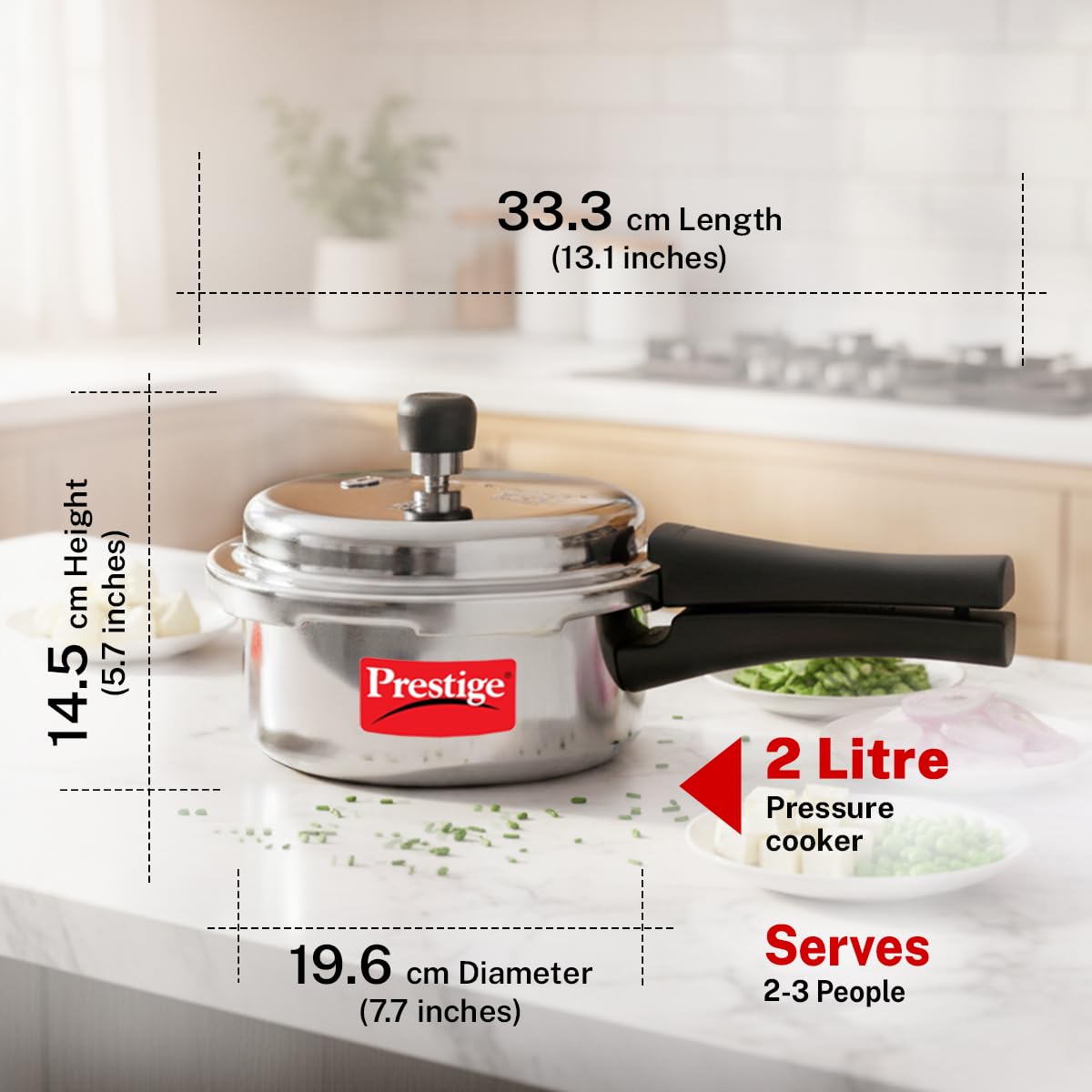 2 Liter Aluminium Pressure Cooker Y598