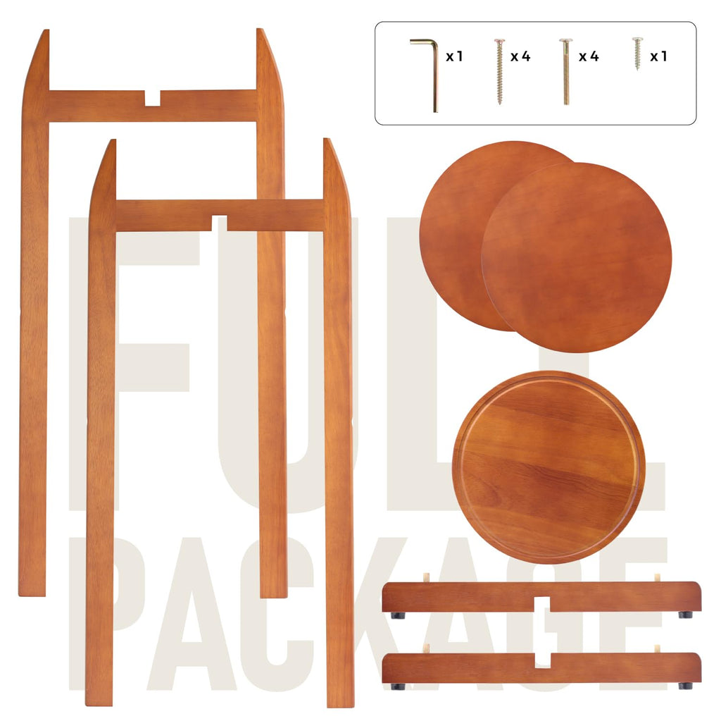 Solid Wood Water Dispenser Floor Stand with 3 Shelves A509891