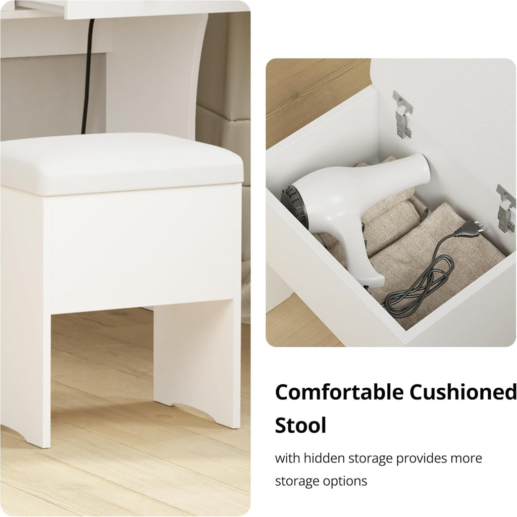 Vanity Desk with Charging Station L140
