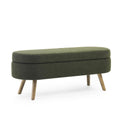 Oval Storage Bench with Rubber Wood Legs Z5398
