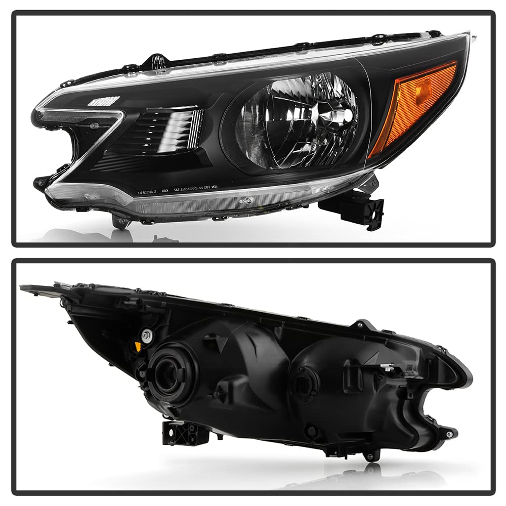Black Headlights Headlamps Assembly Pair Set A593