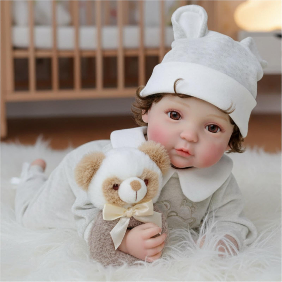 20-Inch Realistic Reborn Baby Doll with Hand-Rooted Hair B1410