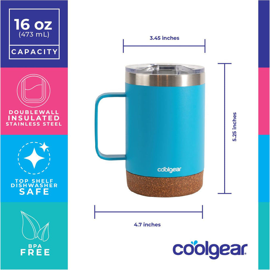 Stainless Steel Copper Lined Mug with Handle 2 Pack 16 oz I349