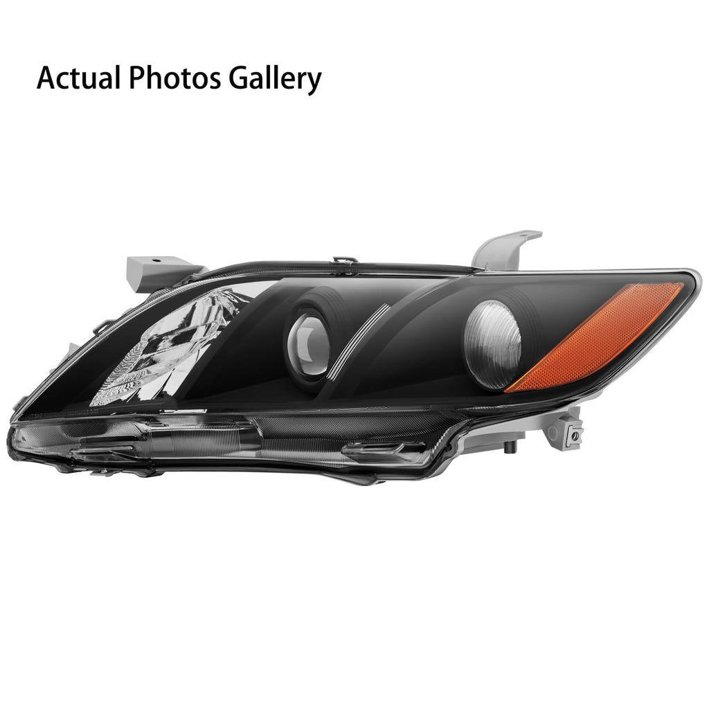 2PCS Black Housing Clear Lens Headlight Assembly Set T909