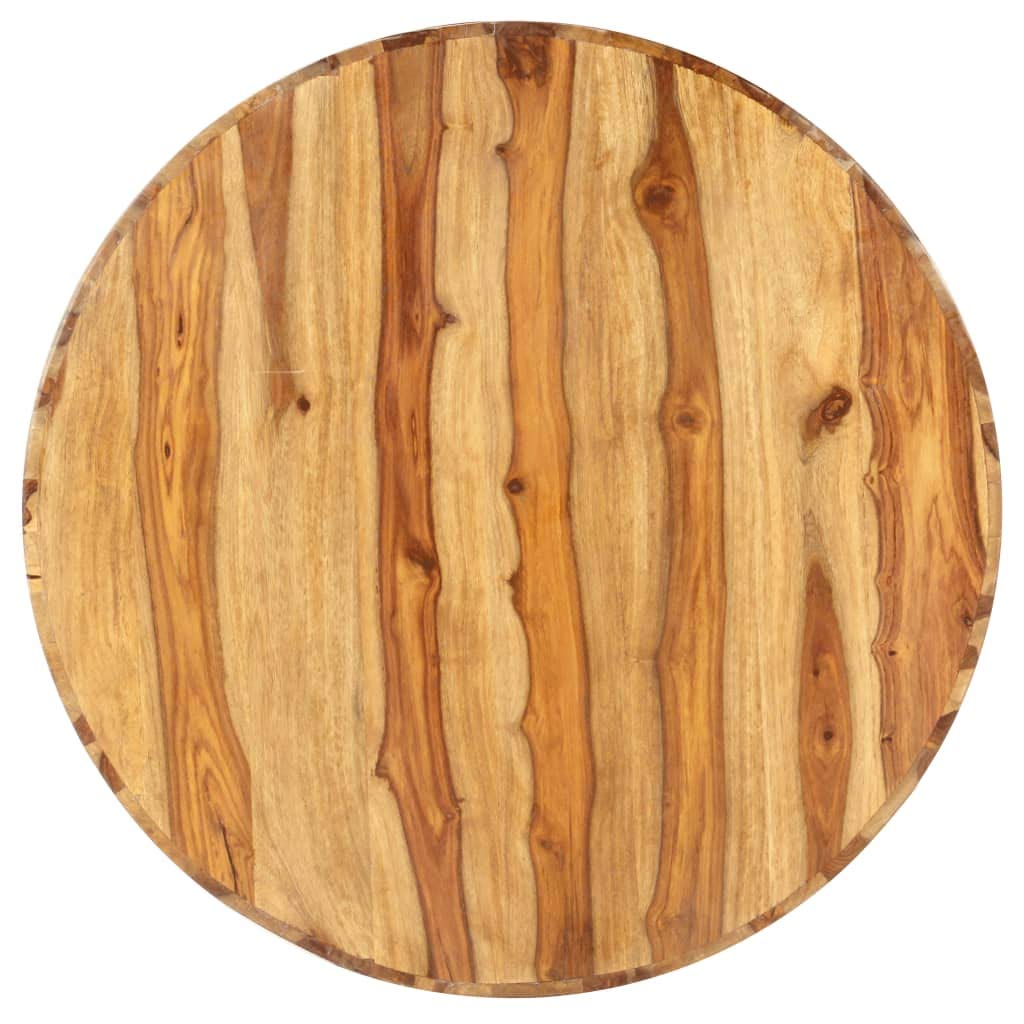 Solid Sheesham Wood Round Coffee Table with Storage Shelf F568