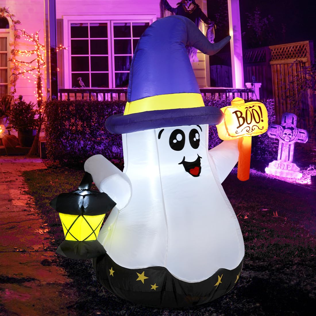 5 FT Halloween Inflatables Ghost with Built-in LEDs M807693