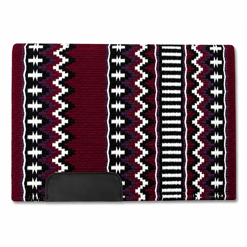 Burgundy Black White Tribal Horse Saddle Pad K81509