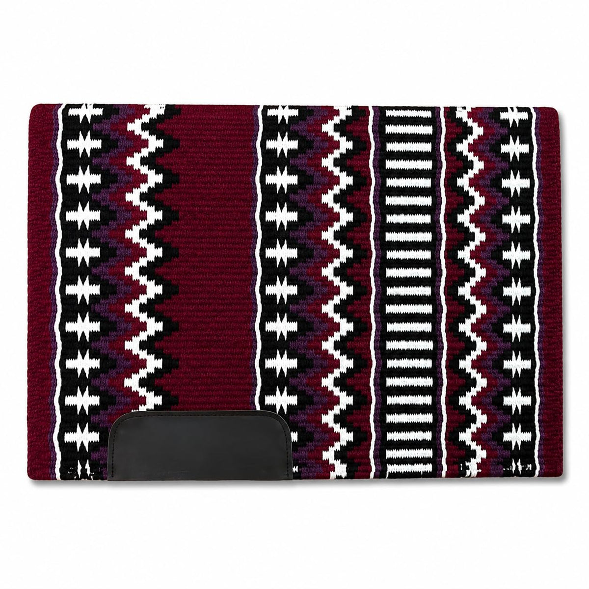 Burgundy Black White Tribal Horse Saddle Pad K81509