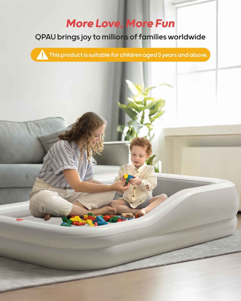 Inflatable Toddler Travel Bed Extra Large Gray E2823