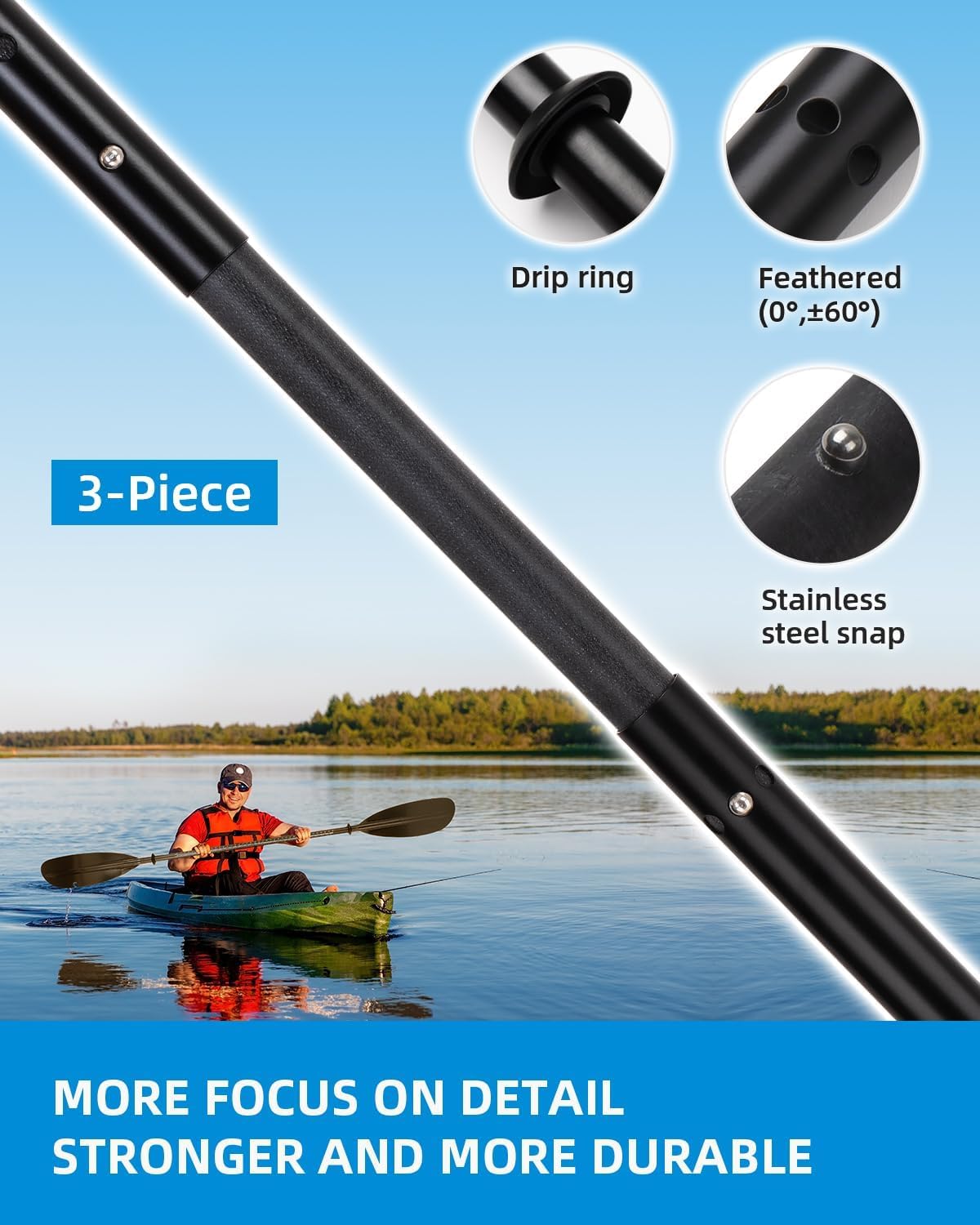 Adjustable Carbon Fiber Kayak Paddle E7574
