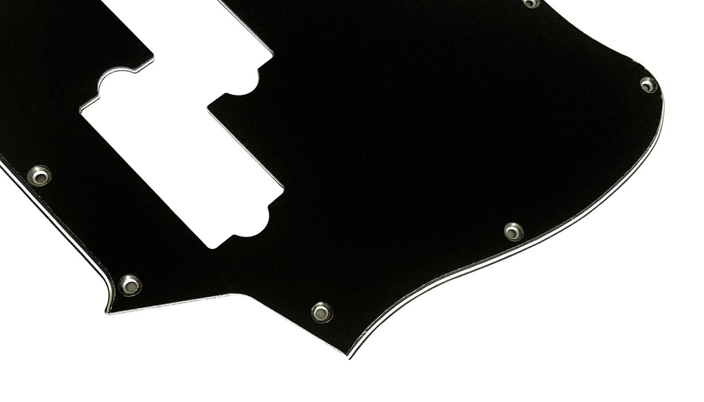 Black 3 Ply Short Scale Bass Guitar Pickguard F62076