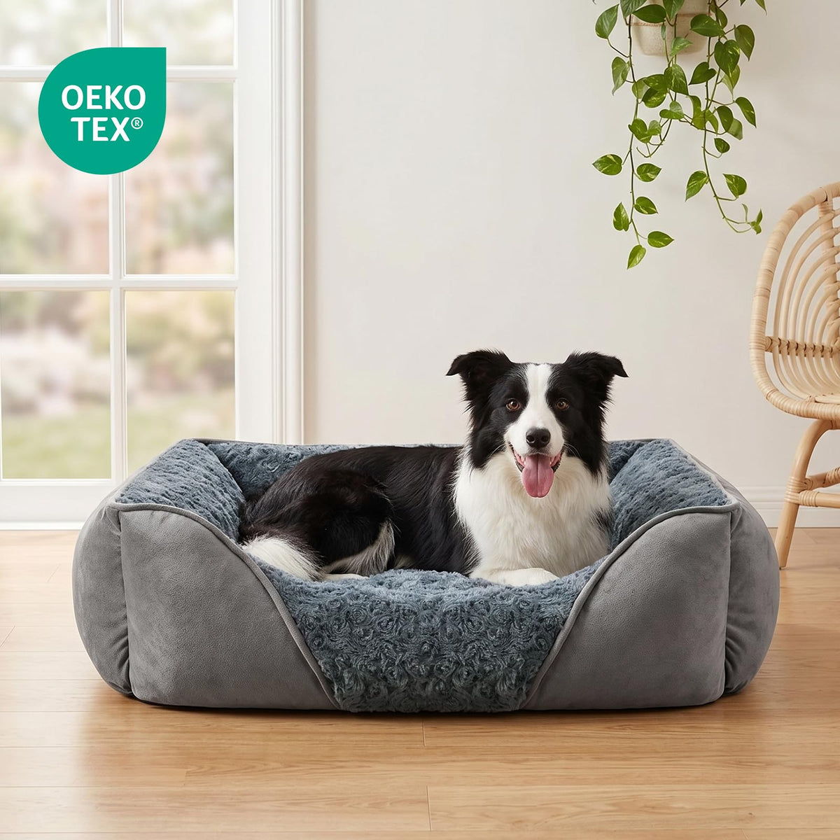 Washable Orthopedic Dog Bed with Anti-Slip Bottom J407