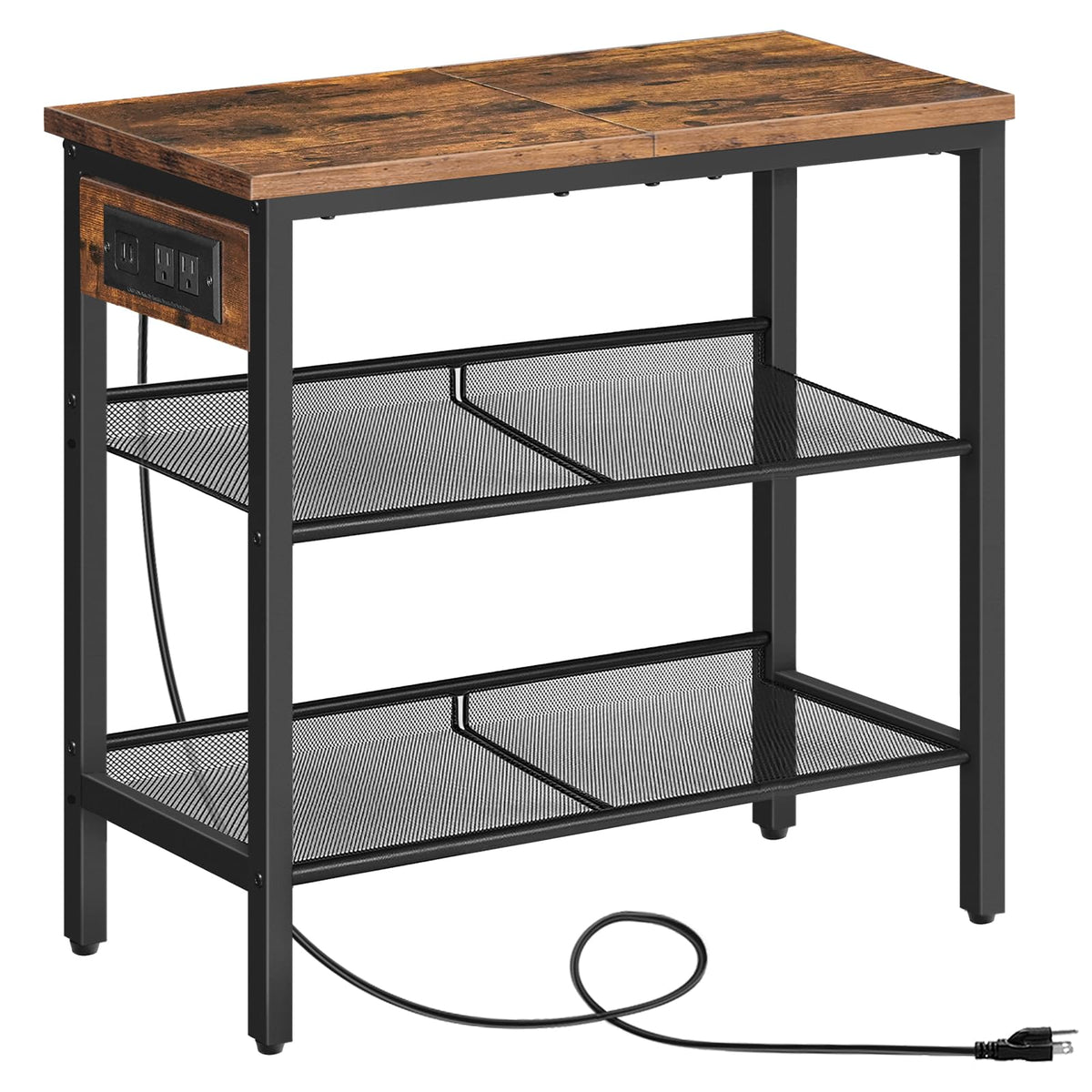 3-Tier Narrow End Table with Charging Station B20999