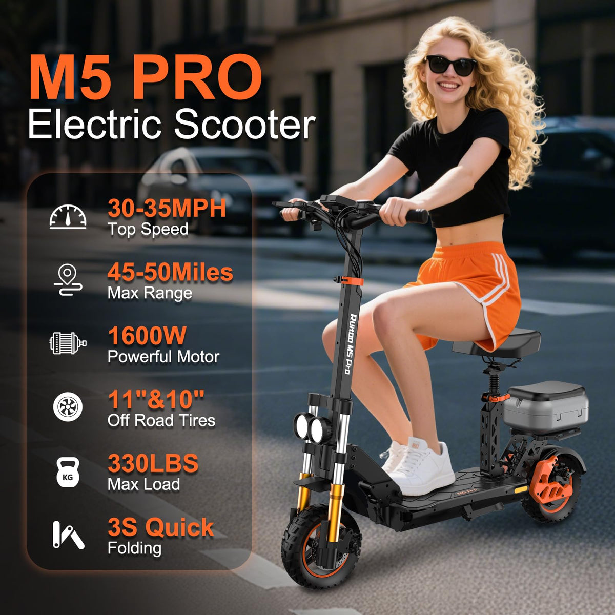 1200W Off Road Electric Scooter with Dual Suspension S4849