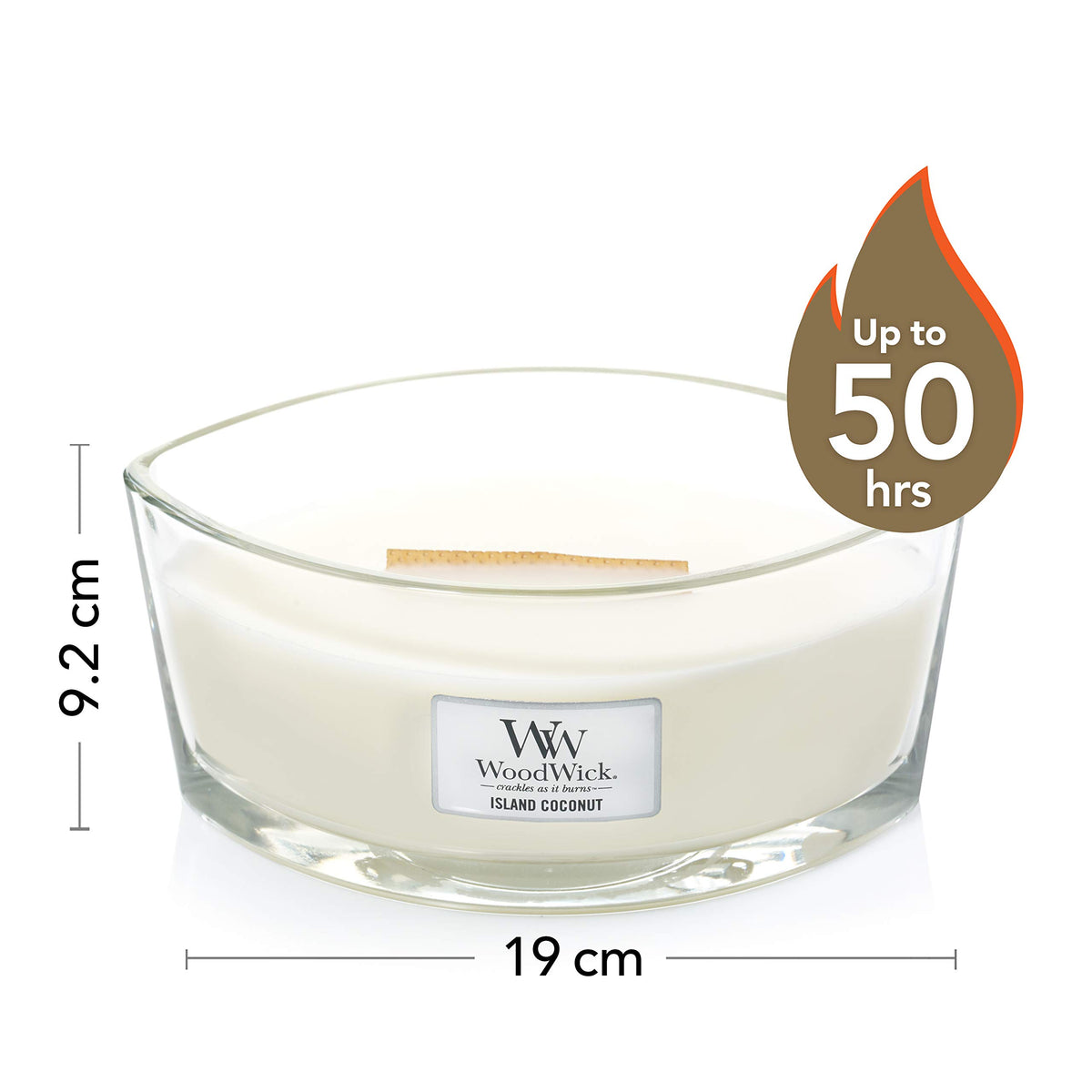 Island Coconut Scented Candle with Crackling Wick E94282