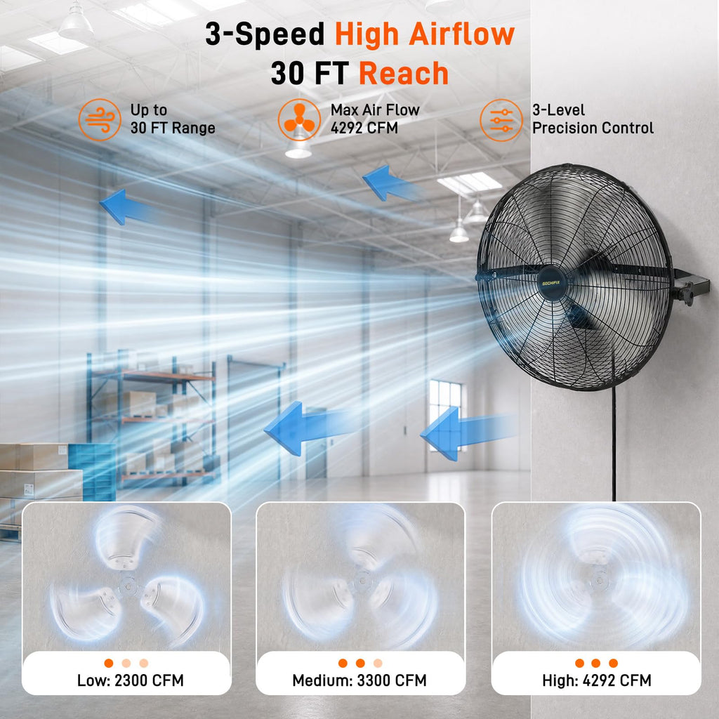 20 Inch 2 Pack 3-Speed High Velocity Wall Mount Fan Q5520