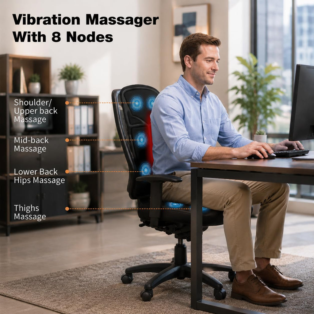 Vibration Back Massager with Heat and 8 Vibration R63951