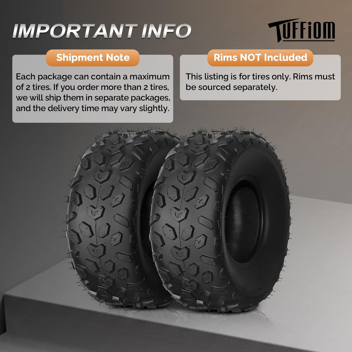 19x7-8 Tubeless ATV UTV Tires Set of 2 O234