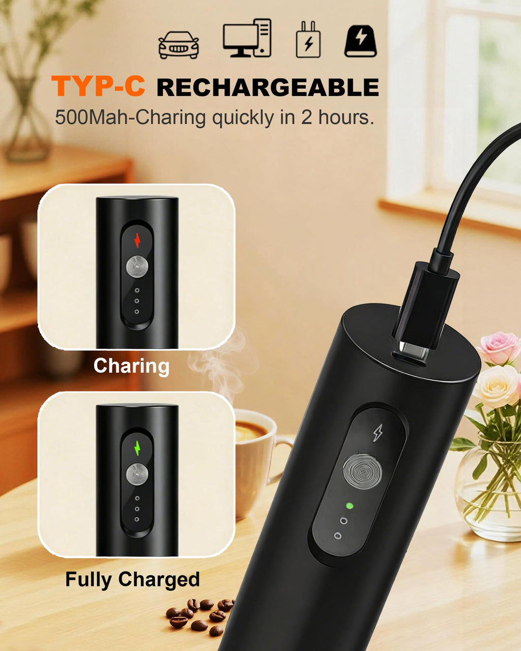 Rechargeable Handheld Milk Frother W892
