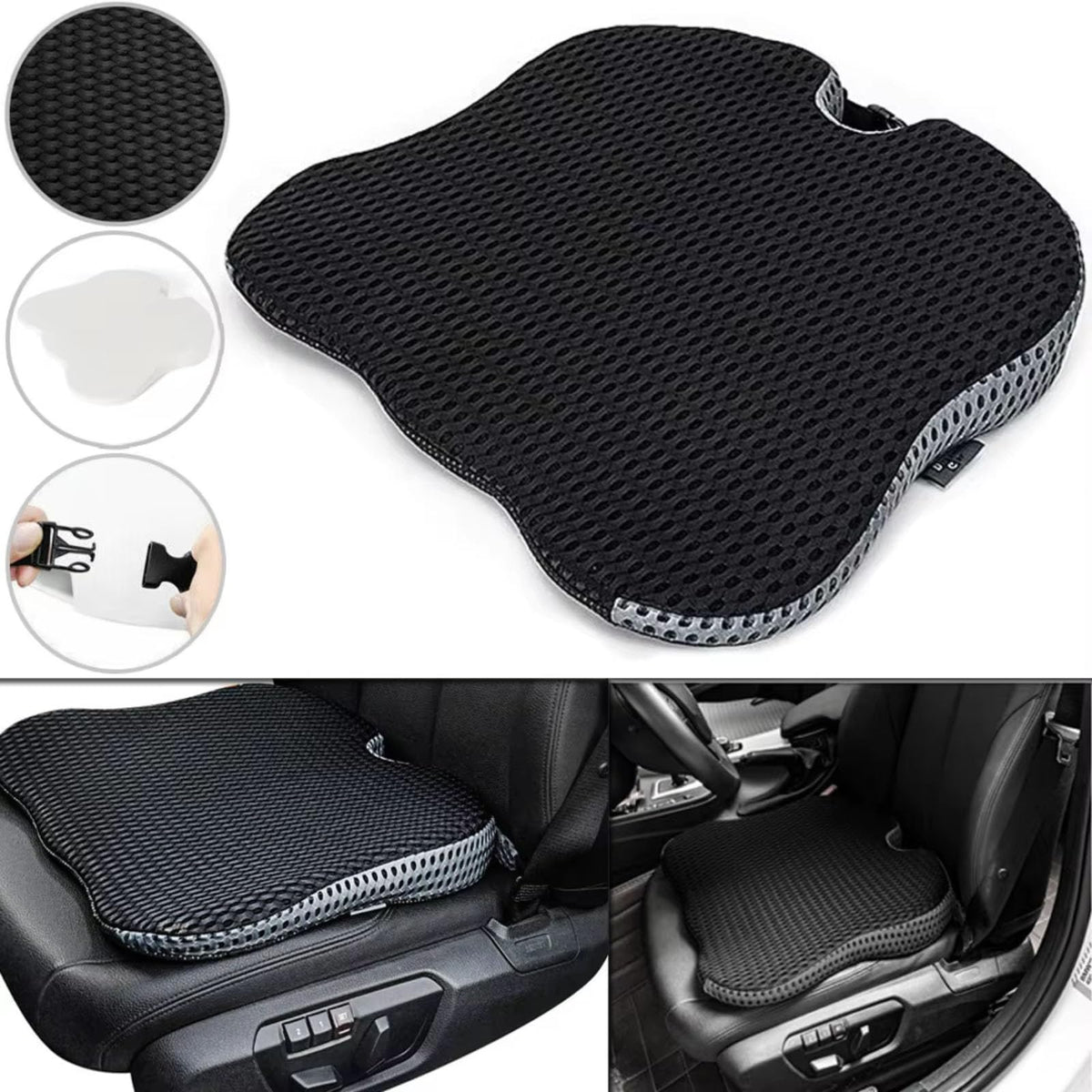 Black Memory Foam Car Seat Booster Cushion L611