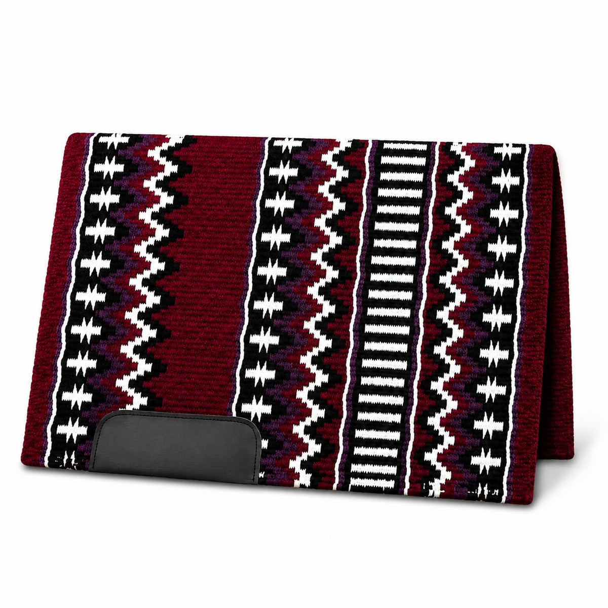 Burgundy Black White Tribal Horse Saddle Pad K81509