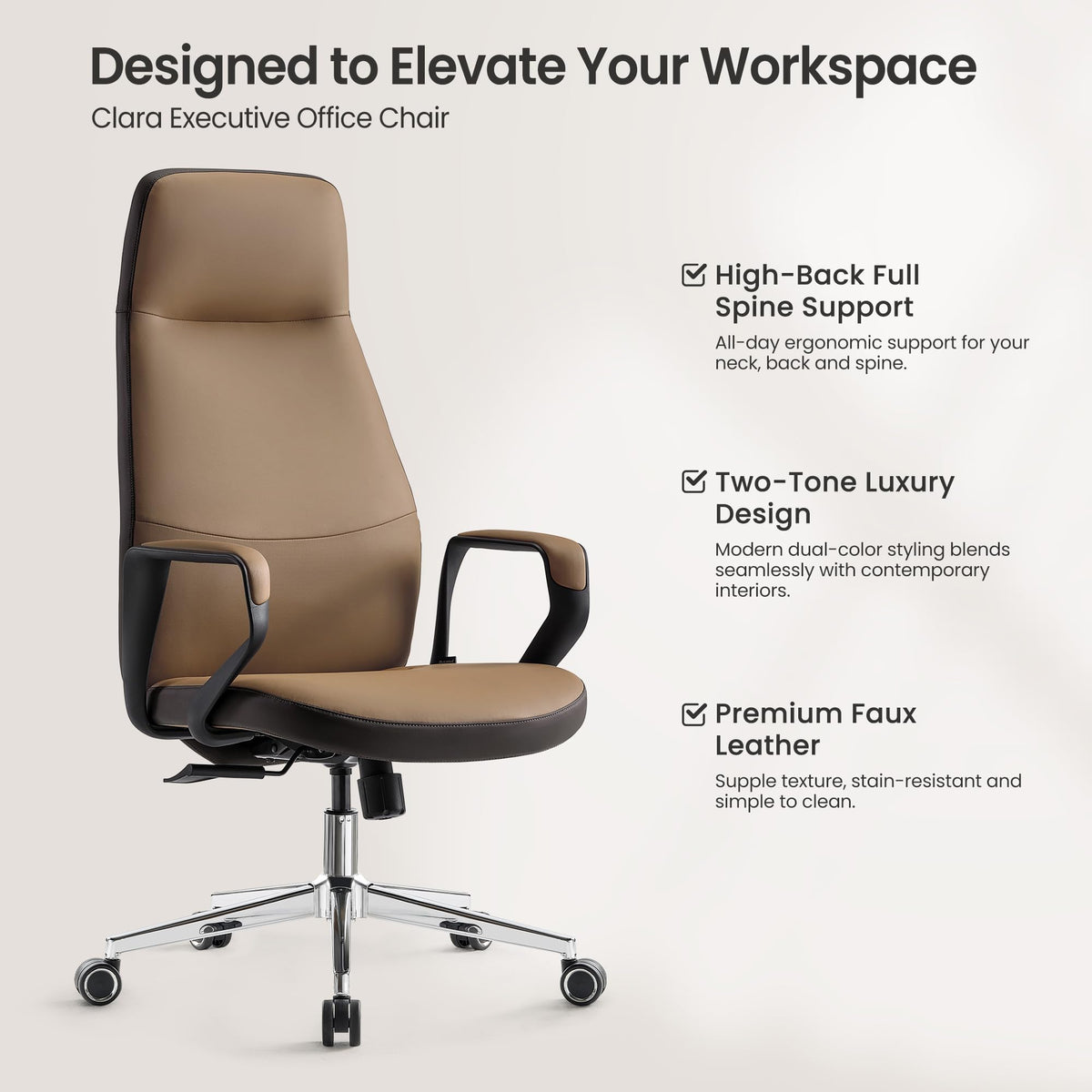 Brown Leather Executive Office Chair Q653