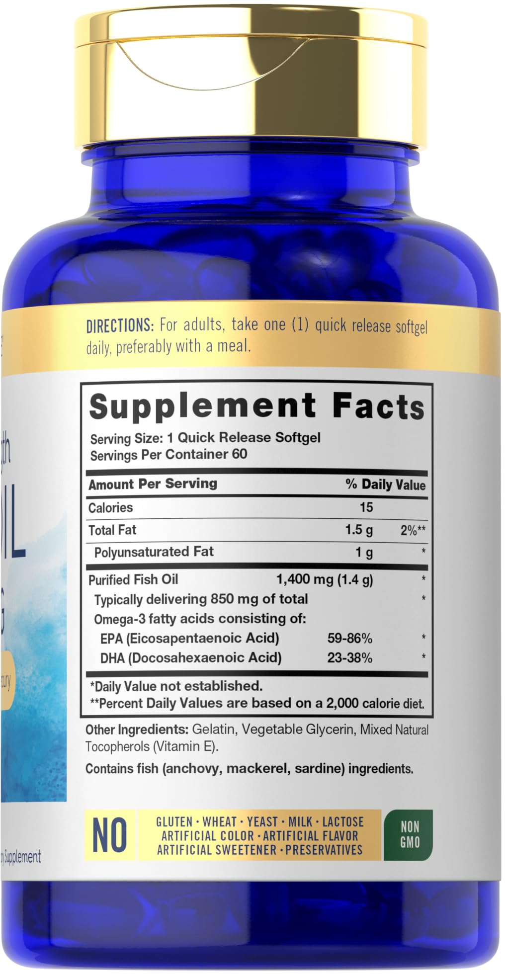 Omega 3 Fish Oil 1400 mg 60 Softgels S613
