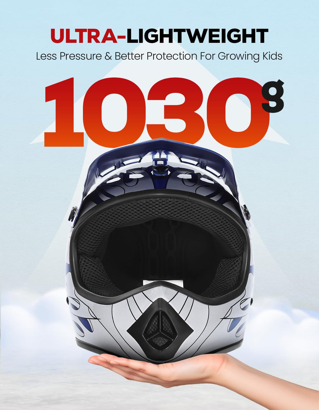 Youth DOT Approved Full Face Motocross Helmet D3856