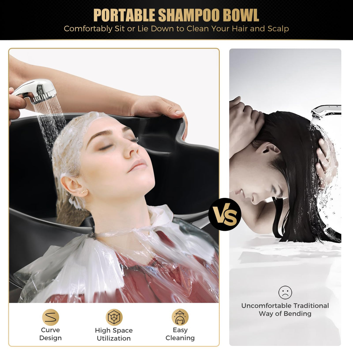 Portable Shampoo Bowl with Electric Pump J661